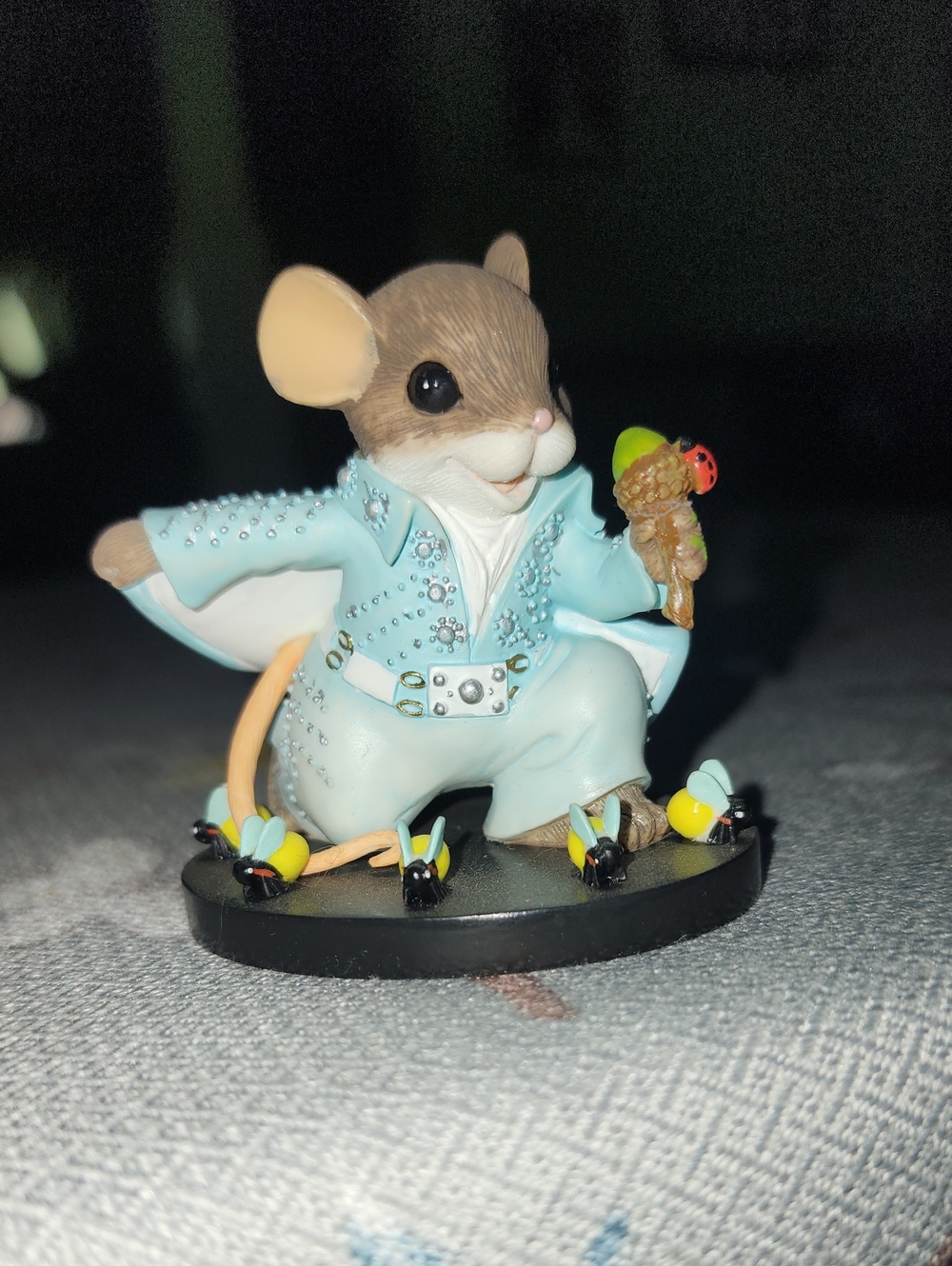 Charming Tails Jail Mouse Rock Elvis Mouse